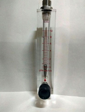 Acrylic Body Rotameter With Needle Valve in Top Bottom Screwed Connection for Water in flow range for 0-10 LPM